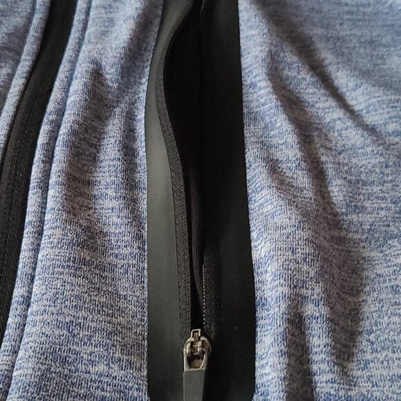 ZELOS TECH FLEECE COMFORT LIGHTWEIGHT ZIP HOODIE- CALM BLUE MEN'S MEDIUM - Picture 8 of 14
